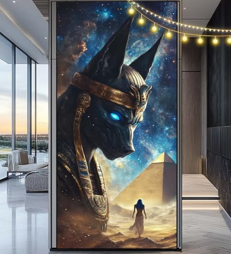 Diamond Painting Anubis Diamond Painting Groß XXL 150 x 60 cm,5D Diamant Painting Bilder Ägypten Malen Nach Zahlen Erwachsene Crystal Strass Stickerei Malerei Kit,Home Decor Geschenk für Mädchen ll845 von Mailielie