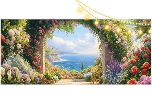 Diamond Painting Garten Diamond Painting Groß XXL 70x40 cm, 5D Diamant Painting Bilder Weinlese Malen Nach Zahlen Erwachsene Basteln Crystal Strass Stickerei Malerei Kit, Home Decor Geschenk m709 von Mailielie