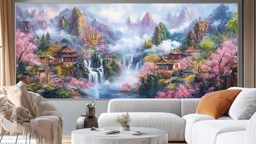 Diamond Painting Landschaft Diamond Painting Groß XXL 90 x 40 cm, 5D Diamant Painting Bilder Japan Malen Nach Zahlen Erwachsene Crystal Strass Stickerei Malerei, Home Decor Geschenk für Mädchen ll163 von Mailielie