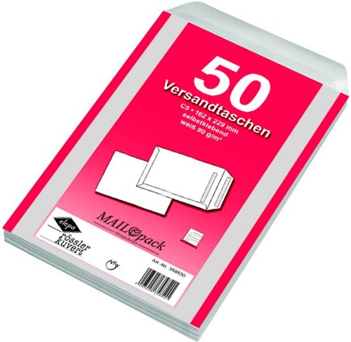 100 (2x 50) Versandtaschen C5 Briefumschläge weiß selbstklebend von Mailmedia
