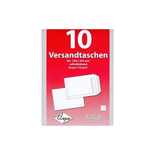 MAILMEDIA 30002553 Versandtaschen B4, ohne Fenster, selbstklebend, 110 g/qm, braun, 10 Stück MAILMEDIA 30002553 Versandtaschen B4, ohne Fenster, selbstklebend, 110 g/qm, braun, 10 Stück von Mailmedia