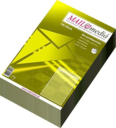 MAILMEDIA 30022380 Versandtaschen C4, ohne Fenster, gummiert, 90 g/qm, braun, 100 Stück MAILMEDIA 30022380 Versandtaschen C4, ohne Fenster, gummiert, 90 g/qm, braun, 100 Stück von Mailmedia