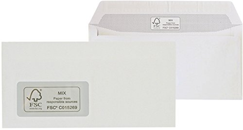 MAILmedia® Briefumschlag, mit Fenster, haftklebend, DL, 220 x 110 mm, 100 g/m², weiß (500 Stück), Sie erhalten 1 Packung á 500 Stück von Mailmedia