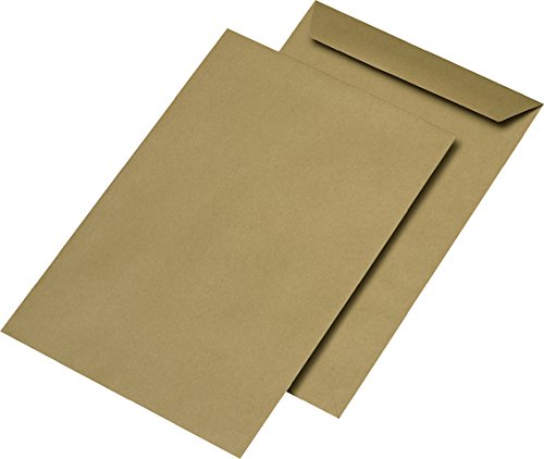 MAILmedia® Versandtasche, ohne Fenster, gummiert, C4, 229 x 324 mm, 90 g/m², Natron, braun (250 Stück), Sie erhalten 1 Packung á 250 Stück von Mailmedia