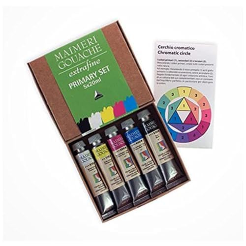 Maimeri Gouache, Künstler Gouachefarbe, Kartonetui, Primärfarben-Set, 5Stk - M2098049 von Maimeri