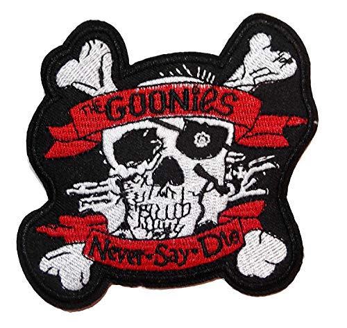 Main Street 24/7 - Goonies Never say Die Movie Logo 90 mm Orange und Schwarz Aufnäher 1 Stück von Main Street 24/7