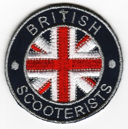 Aufnäher, am Iron on Patch Scooterist British Union Jack Flagge von Mainly Metal