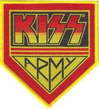 Aufnäher / Bügelbild, bestickt, Motiv Kiss Heavy Metal Rockband Musik, gelb/rot von Mainly Metal