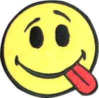 Aufnäher Bügelbild bestickt Patch Smiley, mit übergegangen, Zunge Badge von Mainly Metal