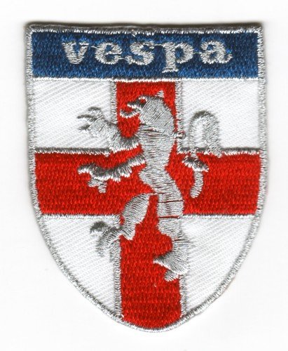 Aufzunähendes Bügelbild; Stickemblem - für Vespa Scooter; England St. George Schild-Wappen Aufzunähendes Bügelbild; Stickemblem - für Vespa Scooter; England St. George Schild-Wappen von Mainly Metal