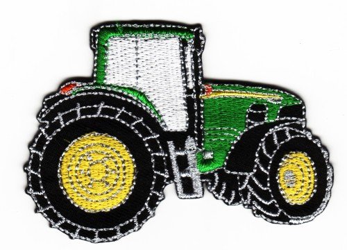 Bestickter Aufnäher zum Aufbügeln, Motiv: grüner Traktor von Mainly Metal