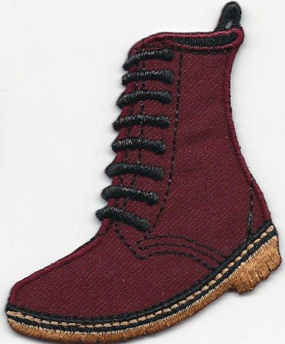 Doc Marten Stiefel Aufnäher Bügelbild bestickt Patch braun DM Badge von Mainly Metal