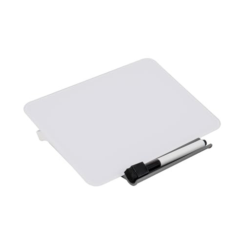 Maison Sucasa Whiteboard aus Glas, trocken abwischbar, mit Staffelei und Marker, für Büro, Zuhause und Schule, 21 x 27,9 cm, Weiß von Maison Sucasa