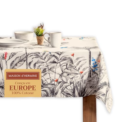 Maison d' Hermine Amazonia 100% Baumwolle Tischdecke für Küche | Abendessen | Tischplatte | Dekoration Parteien | Hochzeiten | Thanksgiving/Weihnachten (Rechteck, 160cm x 220cm) von Maison d' Hermine