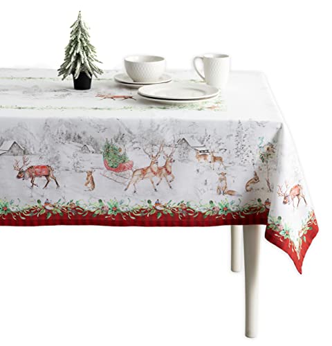 Maison d' Hermine Christmas Tradition Tischdecke, 100 % Baumwolle, rechteckig, für Küche, Esszimmer, Rustikal, Party, Hochzeit, Erntedankfest, Weihnachten, 152,4 x 304,8 cm von Maison d' Hermine
