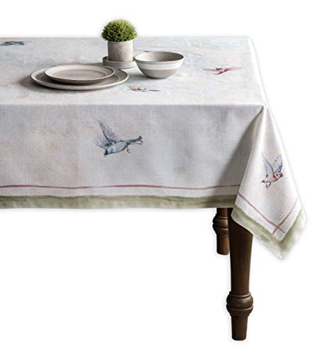 Maison d' Hermine Flying Birds 100% Baumwolle Tischdecke für Küche | Abendessen | Tischplatte | Dekoration Parteien | Hochzeiten | Frühling/Sommer (Rechteck, 140 cm x 180 cm) von Maison d' Hermine