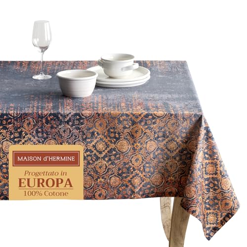Maison d' Hermine Imperfection 100% Baumwolle Tischdecke für Küche | Abendessen | Tischplatte | Dekoration Parteien | Hochzeiten | Thanksgiving/Weihnachten (Rechteck, 140cm x 180cm) von Maison d' Hermine