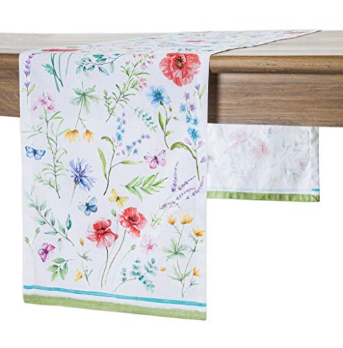 Maison d' Hermine Just Florals Tischläufer, 100 % Baumwolle, für Partys, Abendessen, Feiertage, Küche, Frühling/Sommer, einlagig, 37 x 230 cm Maison d' Hermine Just Florals Tischläufer, 100 % Baumwolle, für Partys, Abendessen, Feiertage, Küche, Frühling/Sommer, einlagig, 37 x 230 cm von Maison d' Hermine