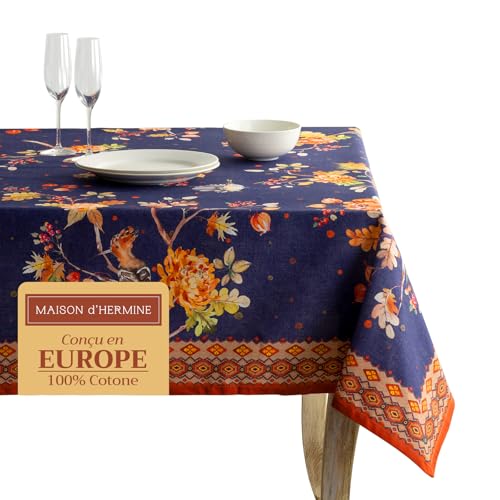 Maison d' Hermine Kelim(Infinity) 100% Baumwolle Tischdecke für Küche | Abendessen | Tischplatte | Dekoration Parteien | Hochzeiten | Thanksgiving/Weihnachten (Rechteck, 160cm x 220cm) von Maison d' Hermine