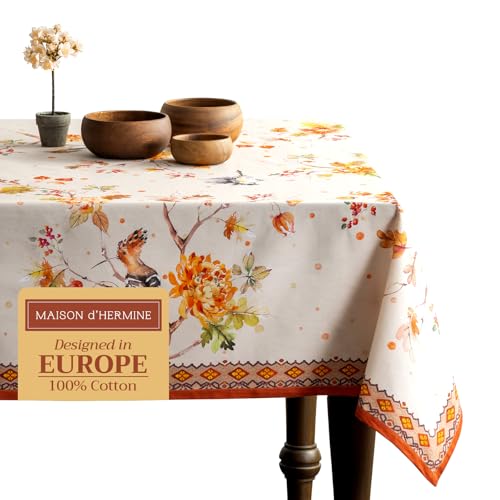 Maison d' Hermine Kelim(Prairie) 100% Baumwolle Tischdecke für Küche | Abendessen | Tischplatte | Dekoration Parteien | Hochzeiten | Thanksgiving/Weihnachten (Rechteck, 160cm x 220cm) von Maison d' Hermine