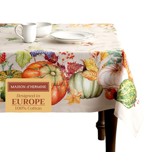 Maison d' Hermine Lumina 100% Baumwolle Tischdecke für Küche | Abendessen | Tischplatte | Dekoration Parteien | Hochzeiten | Thanksgiving/Weihnachten (140cm x 180cm) von Maison d' Hermine