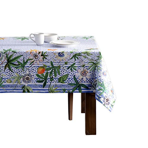Maison d' Hermine Passiflora 100% Baumwolle Tischdecke für Küche Esszimmer Tischplatte Dekoration Party Hochzeiten Frühling Sommer (Rechteck, 140 cm x 230 cm) von Maison d' Hermine