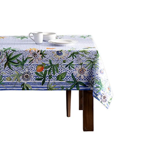 Maison d' Hermine Tischdecken, 100 % Baumwolle, dekorativ, quadratisch, Oster-Tischdecke, waschbar, Tischdecke für Urlaub, Abendessen, Hochzeit, Buffet und Esszimmer, Passiflora, Frühling/Sommer, 140 von Maison d' Hermine