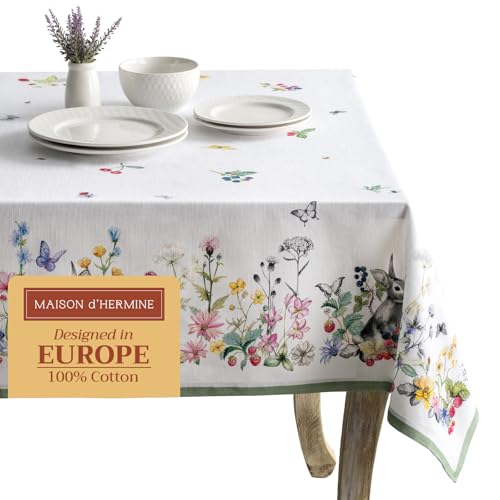 Maison d' Hermine Printemps Tischdecke, rechteckig, 100 % Baumwolle, wiederverwendbar, dekorativ, für den täglichen Gebrauch, für Esszimmer, Bauernhaus, Party, Festlich und Hochzeit, Frühling, Sommer Maison d' Hermine Printemps Tischdecke, rechteckig, 100 % Baumwolle, wiederverwendbar, dekorativ, für den täglichen Gebrauch, für Esszimmer, Bauernhaus, Party, Festlich und Hochzeit, Frühling, Sommer von Maison d' Hermine
