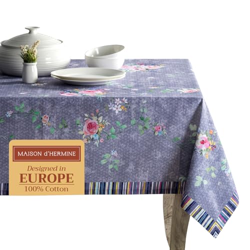 Maison d' Hermine Tischdecke, 100% Baumwolle, 140 x 180 cm, dekorative Tischdecke, waschbar, quadratisch, Oster-Tischdecke für Essen, Bankett, süße Rose, Lavendel – Landgarten – Frühling/Sommer Maison d' Hermine Tischdecke, 100% Baumwolle, 140 x 180 cm, dekorative Tischdecke, waschbar, quadratisch, Oster-Tischdecke für Essen, Bankett, süße Rose, Lavendel – Landgarten – Frühling/Sommer von Maison d' Hermine