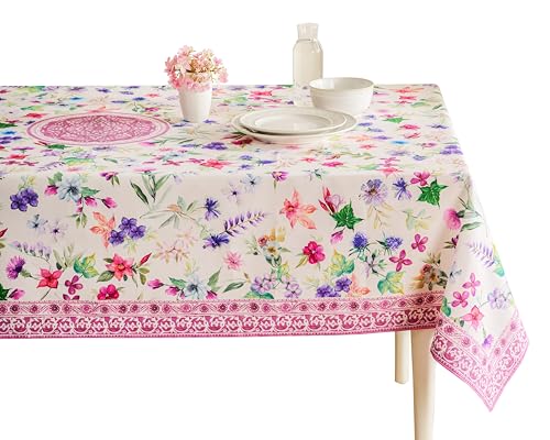 Maison d' Hermine Tischdecke, 100 % Baumwolle, 140 x 230 cm, dekorativ, waschbar, quadratisch, Tischdecke für Esszimmer, Küche, Partys und Camping, Chardon – Frühling/Sommer Maison d' Hermine Tischdecke, 100 % Baumwolle, 140 x 230 cm, dekorativ, waschbar, quadratisch, Tischdecke für Esszimmer, Küche, Partys und Camping, Chardon – Frühling/Sommer von Maison d' Hermine