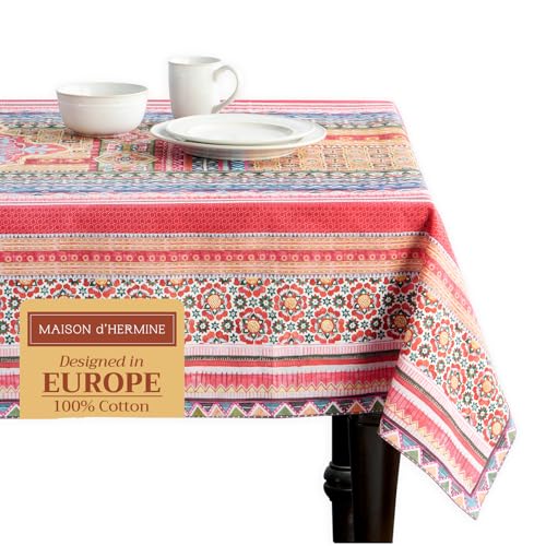 Maison d' Hermine Tischdecke, 100% Baumwolle, 140cm x 180cm dekorative Tischdecke, waschbar, quadratisch, tischdecken für Muttertagsgeschenke, Essen und Hochzeiten, Ispahan – Frühling/Sommer Maison d' Hermine Tischdecke, 100% Baumwolle, 140cm x 180cm dekorative Tischdecke, waschbar, quadratisch, tischdecken für Muttertagsgeschenke, Essen und Hochzeiten, Ispahan – Frühling/Sommer von Maison d' Hermine