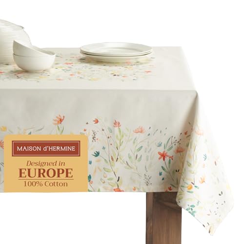 Maison d' Hermine Tischdecke, 100% Baumwolle, 160cm x 220cm dekorative Tischdecke, waschbar, quadratisch, Ostertischdecken für Essen, Hochzeit, Bankett, Buffet, Colmar – Frühling/Sommer Maison d' Hermine Tischdecke, 100% Baumwolle, 160cm x 220cm dekorative Tischdecke, waschbar, quadratisch, Ostertischdecken für Essen, Hochzeit, Bankett, Buffet, Colmar – Frühling/Sommer von Maison d' Hermine