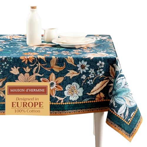 Maison d' Hermine Tischdecke, 100% Baumwolle, 160cm x 220cm dekorative Tischdecke, waschbar, quadratisch, Ostertischdecken für Essen, Hochzeit, Bankett, Buffet, Luxury Loft – Frühling/Sommer von Maison d' Hermine