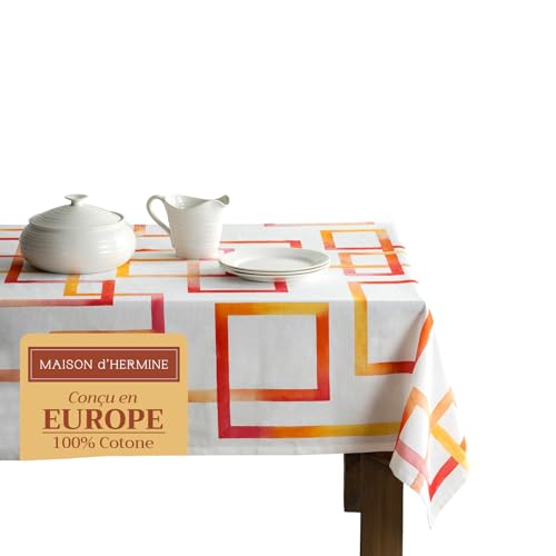 Maison d' Hermine Tischdecke, 100% Baumwolle, 160cm x 220cm dekorative Tischdecke, waschbar, quadratisch, Ostertischdecken für Essen, Hochzeit, Bankett, Buffet, Summer Maze – Frühling/Sommer Maison d' Hermine Tischdecke, 100% Baumwolle, 160cm x 220cm dekorative Tischdecke, waschbar, quadratisch, Ostertischdecken für Essen, Hochzeit, Bankett, Buffet, Summer Maze – Frühling/Sommer von Maison d' Hermine