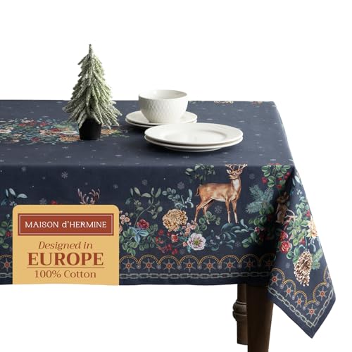 Maison d' Hermine Tischdecke, 100% Baumwolle, 160cm x 220cm dekorative quadratische Ostertischdecken, waschbare Tischdecke für Hochzeit, Restaurant, Buffetparty, Christmas Joy – Frühling/Sommer Maison d' Hermine Tischdecke, 100% Baumwolle, 160cm x 220cm dekorative quadratische Ostertischdecken, waschbare Tischdecke für Hochzeit, Restaurant, Buffetparty, Christmas Joy – Frühling/Sommer von Maison d' Hermine