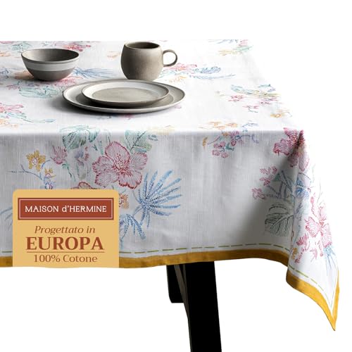 Maison d' Hermine Tischdecke, 100% Baumwolle 140cm x 180cm waschbare, quadratische Tischdecke, dekorative Oster-Tischdecke für Essen, Buffetpartys und Camping, Paradise Island – Frühling/Sommer Maison d' Hermine Tischdecke, 100% Baumwolle 140cm x 180cm waschbare, quadratische Tischdecke, dekorative Oster-Tischdecke für Essen, Buffetpartys und Camping, Paradise Island – Frühling/Sommer von Maison d' Hermine