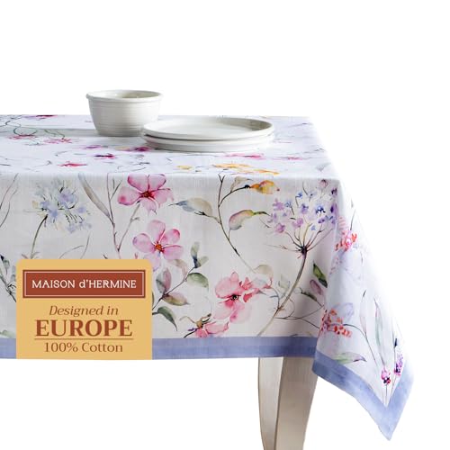 Maison d' Hermine Tischdecke, 100% Baumwolle 160cm x 220cm waschbare, quadratische Tischdecke, dekorative Tischdecke für Muttertagsgeschenke, Buffetpartys und Camping, Summer Floral – Frühling/Sommer Maison d' Hermine Tischdecke, 100% Baumwolle 160cm x 220cm waschbare, quadratische Tischdecke, dekorative Tischdecke für Muttertagsgeschenke, Buffetpartys und Camping, Summer Floral – Frühling/Sommer von Maison d' Hermine