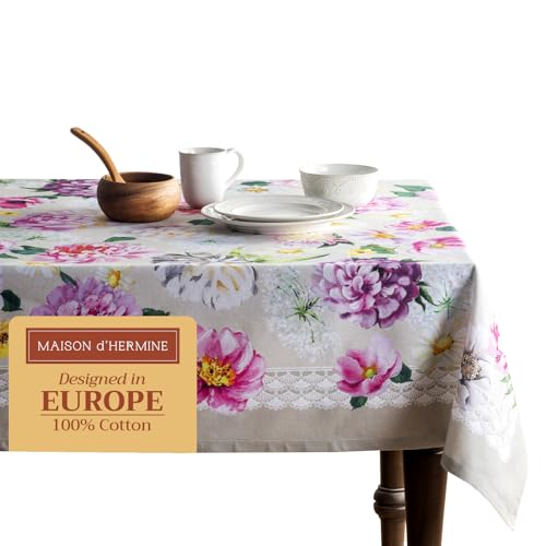 Maison d'Hermine Tischdecke, rechteckig, 100 % Baumwolle, wiederverwendbar, dekorativ, für den täglichen Gebrauch, für Esszimmer, Bauernhaus, Zuhause, Party, Festlich und Hochzeit, Frühling, Sommer Maison d'Hermine Tischdecke, rechteckig, 100 % Baumwolle, wiederverwendbar, dekorativ, für den täglichen Gebrauch, für Esszimmer, Bauernhaus, Zuhause, Party, Festlich und Hochzeit, Frühling, Sommer von Maison d' Hermine