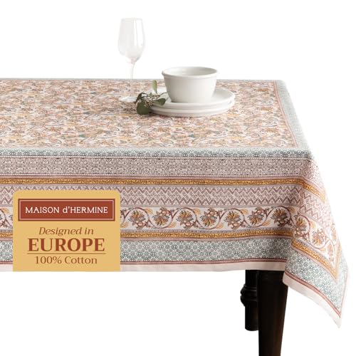 Maison d' Hermine Tischdecke, rechteckig, 100 % Baumwolle, wiederverwendbar, dekorativ, für den täglichen Gebrauch, für Esszimmer, Bauernhaus, Zuhause, Party, Festlich und Hochzeit, Nila Maison d' Hermine Tischdecke, rechteckig, 100 % Baumwolle, wiederverwendbar, dekorativ, für den täglichen Gebrauch, für Esszimmer, Bauernhaus, Zuhause, Party, Festlich und Hochzeit, Nila von Maison d' Hermine