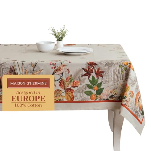 Maison d' Hermine Tischdecke, rechteckig, 100 % Baumwolle, wiederverwendbar, dekorativ, für den täglichen Gebrauch, für Esszimmer, Bauernhaus, Zuhause, Party, Festlich und Hochzeit, Recolte Maison d' Hermine Tischdecke, rechteckig, 100 % Baumwolle, wiederverwendbar, dekorativ, für den täglichen Gebrauch, für Esszimmer, Bauernhaus, Zuhause, Party, Festlich und Hochzeit, Recolte von Maison d' Hermine