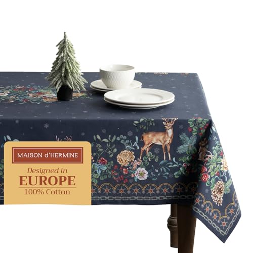 Maison d' Hermine Tischdecke, rechteckig, 100 % Baumwolle, wiederverwendbar, dekorativ, für den täglichen Gebrauch, für Esszimmer, Bauernhaus, Zuhause, Party, Festlich und Hochzeit, Weihnachtsfreude Maison d' Hermine Tischdecke, rechteckig, 100 % Baumwolle, wiederverwendbar, dekorativ, für den täglichen Gebrauch, für Esszimmer, Bauernhaus, Zuhause, Party, Festlich und Hochzeit, Weihnachtsfreude von Maison d' Hermine