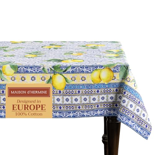 Maison d' Hermine Tischdecke 100% Baumwolle für Küche Abendessen Tischdekoration Partys Hochzeiten Zitrusfrühjahr/Sommer (Rechteck, 140cm x 230cm) von Maison d' Hermine