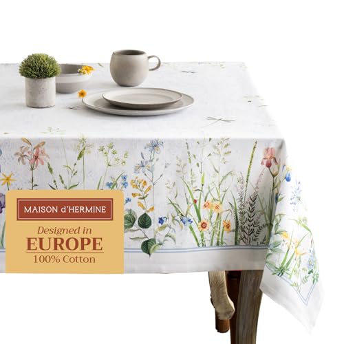 Maison d'Hermine Tischdecke für Frühling und Sommer, 100 % Baumwolle von Maison d' Hermine