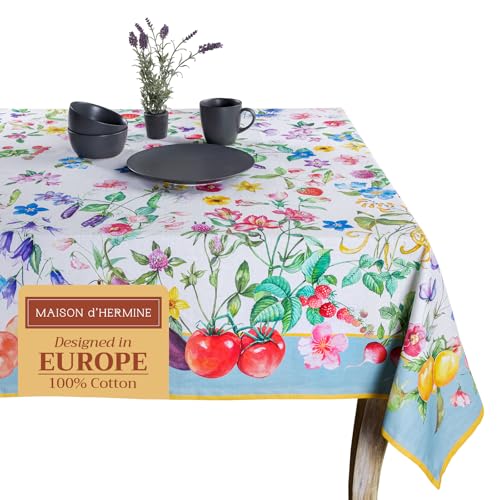 Maison d'Hermine Tischdecke für Frühling und Sommer, 100 % Baumwolle von Maison d' Hermine