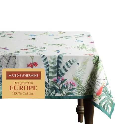 Maison d'Hermine Tischdecke für Frühling und Sommer, 100 % Baumwolle von Maison d' Hermine