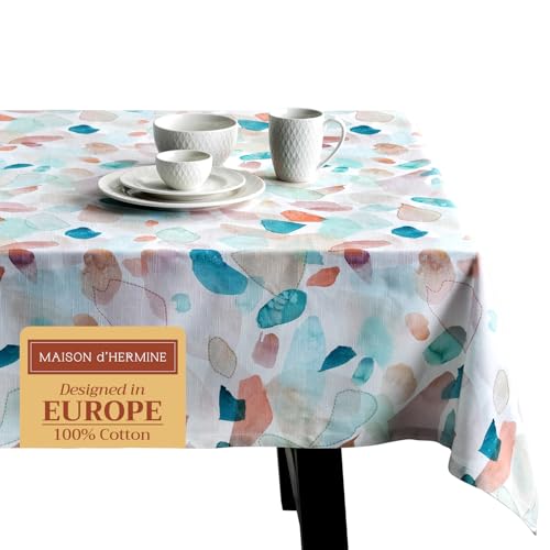 Maison d' Hermine Tischdecken, 100% Baumwolle, 140cm x 180cm dekorative, waschbare, quadratische Tischdecke, Oster-Tischdecke für Essen, Küche, Partys und Camping, Summer Picnic – Frühling/Sommer von Maison d' Hermine