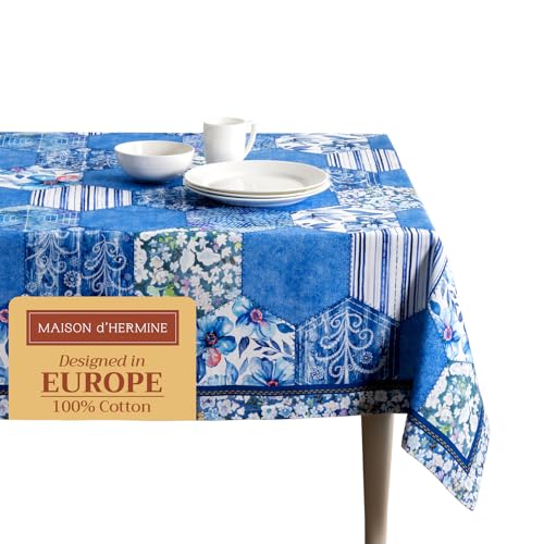 Maison d' Hermine Tischdecken, 100% Baumwolle, 140cm x 180cm dekorative quadratische Oster-Tischdecke, waschbare Tischdecke für Feiertagsessen, Hochzeit, Babyparty, Summer Blues – Frühling/Sommer Maison d' Hermine Tischdecken, 100% Baumwolle, 140cm x 180cm dekorative quadratische Oster-Tischdecke, waschbare Tischdecke für Feiertagsessen, Hochzeit, Babyparty, Summer Blues – Frühling/Sommer von Maison d' Hermine