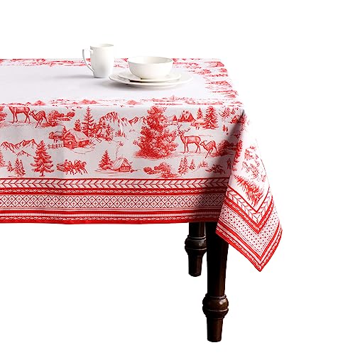 Maison d' Hermine Winter Joui 100% Baumwolle Tischdecke für Küche | Abendessen | Tischplatte | Dekoration Parteien | Hochzeiten | Erntedankfest/Weihnachten (140cm x 180cm) von Maison d' Hermine