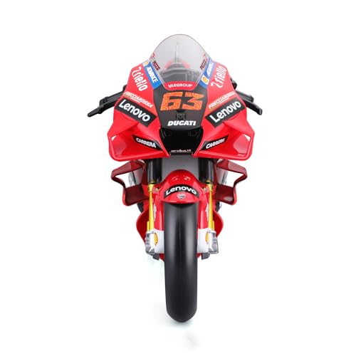Maisto - Moto GP Racing - Ducati Lenovo 2022#63 Bagnaia - Nachbildung des Fahrzeugs im Maßstab 1:6 - Spielzeug für Kinder ab 8 Jahren von Maisto