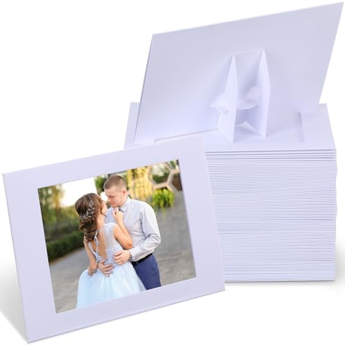 Maitys 100 Stück stehende Papier-Bilderrahmen für 10,2 x 15,2 cm große Einsätze, Papier-Bilderrahmen, Karten, DIY-Papp-Foto-Staffeleien, Großpackung für Kinder, Hochzeit, Klassenzimmer, Basteln (weiß) von Maitys